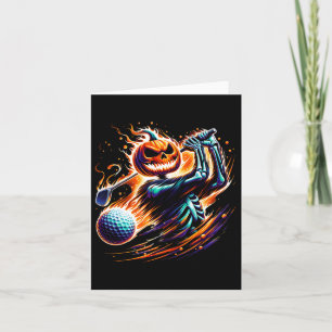 Skeleton Golfing Halloween Pumpkin Golfer Golfer Kort