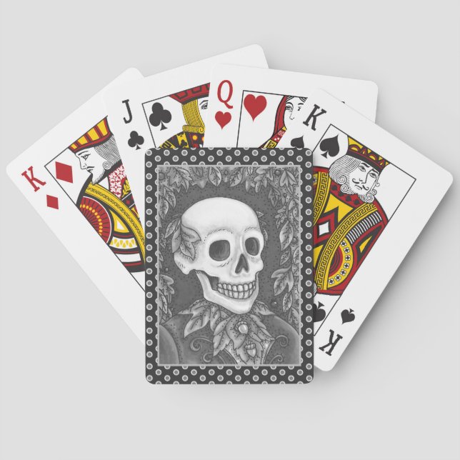 SKELETON, GOTH GENTLEMAN SKULL, DEAD LÖV SOCIETY CASINOKORT (Baksidan)