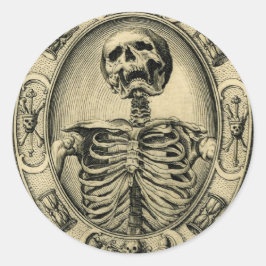 Skeleton, Goth, Medieval Runt Klistermärke