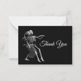 Skeleton Gothic AlternativeHalloween wedding Anteckningskort