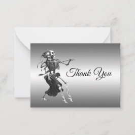 Skeleton Gothic AlternativeHalloween wedding Anteckningskort