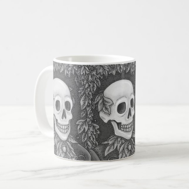 SKELETON GOTHIC GENTLEMAN, HALLOWEEN CLASSIC MUGG (Framsida vänster)