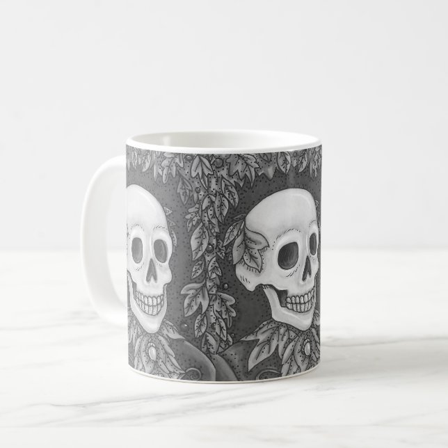SKELETON GOTHIC GENTLEMAN, HALLOWEEN CLASSIC MUGG (Framsida vänster)