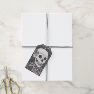 SKELETON, GOTHIC GENTLEMAN SKULL GIFT MÄRKRES Set Presentetikett