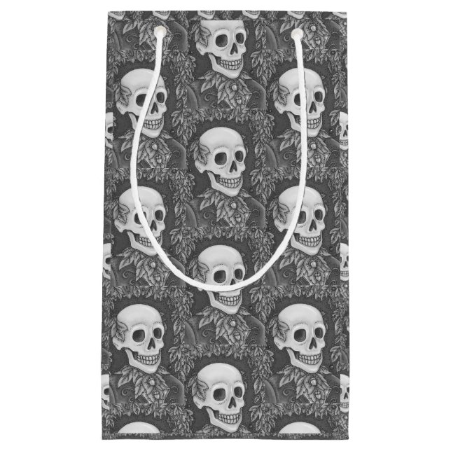 SKELETON GOTHIC GENTLEMAN SKULL HALLOWEEN GIFT BAG (Framsidan)