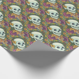 SKELETON, GOTHIC GENTLEMAN SKULL WRAPPPING PAPPER PRESENTPAPPER