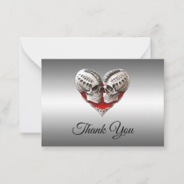 Skeleton Gothic Halloween wedding thank you Anteckningskort