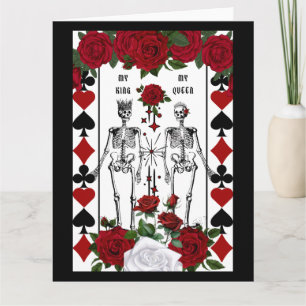 Skeleton gothic-paret kung-drottning kort
