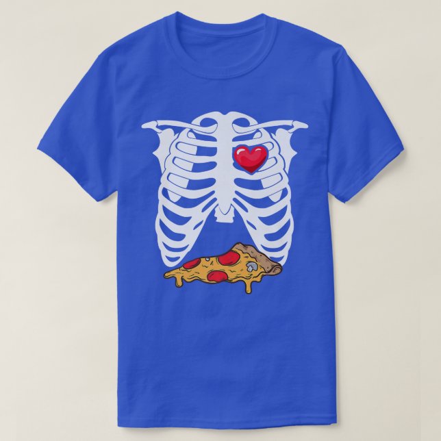 Skeleton Graphic Pizza Älskare Eating Italy Food P T Shirt (Design framsida)