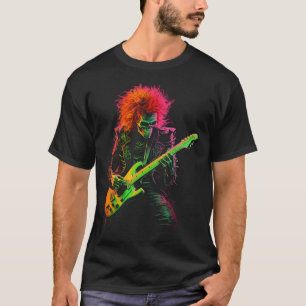 Skeleton Graphic Tee Spela Guitar Sten Band Hall