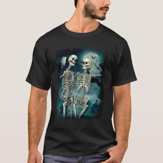 Skeleton graveyard måne selenar t shirt