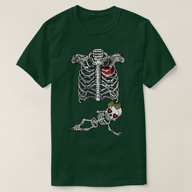 Skeleton Gravid annonsgåvor första gången m T Shirt (Design framsida)