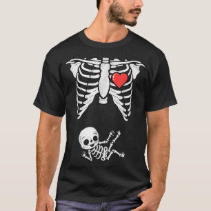 Skeleton Gravid Announcemen Xray Halloween Cost T Shirt