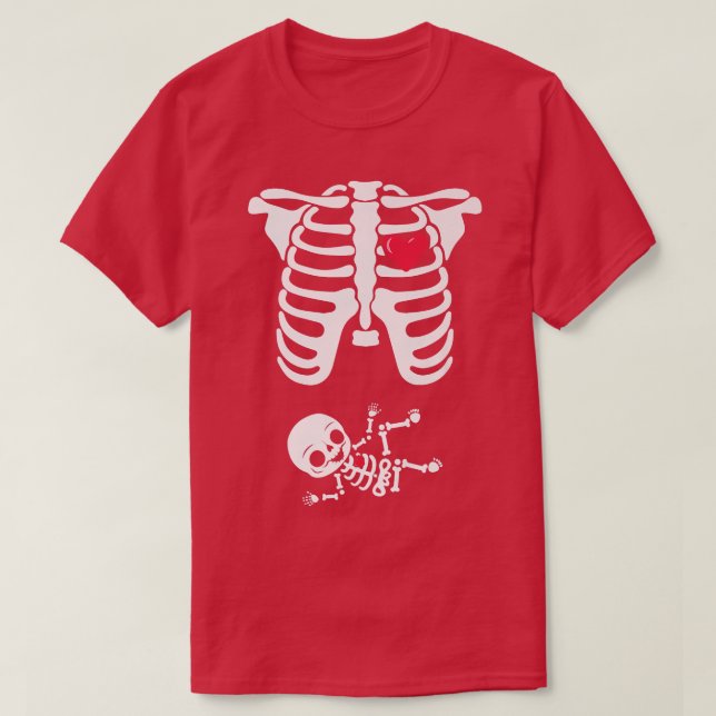 Skeleton Gravid Announcement Tee XRay Halloween (Design framsida)
