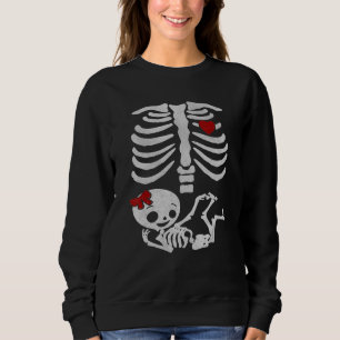 Skeleton Gravid Meddelande om Flicka XRay Hal T Shirt