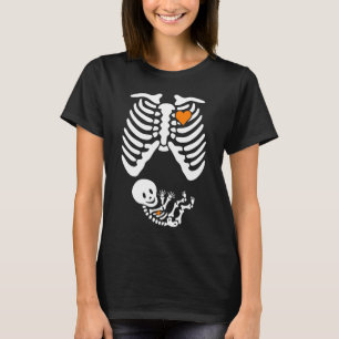 Skeleton Gravid Meddelande XRay Halloween Cos T Shirt