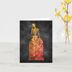 Skeleton Gravsten Cute Halloween-anteckningskort Kort