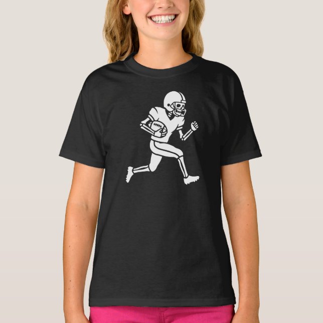 Skeleton Gridiron Runner T Shirt (Framsida)