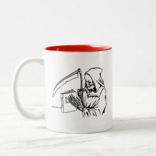 Skeleton Grim Reaper, dödad Pappa Joke Skeleton Två-Tonad Mugg