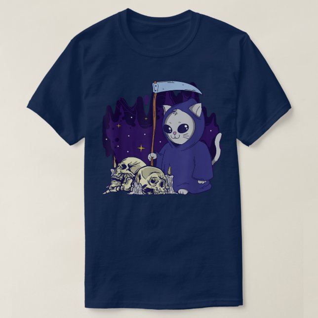 Skeleton Grim Reaper T Shirt (Design framsida)