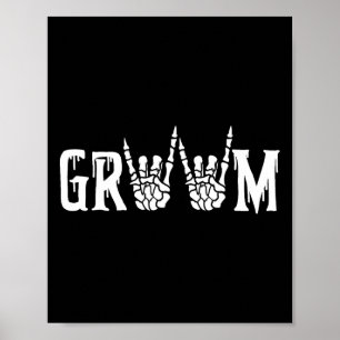 Skeleton Groom Bröllop Ny gifta Spooky Hallowed Poster