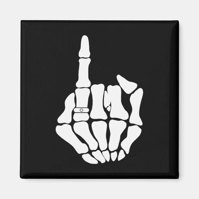 Skeleton Groom Bröllop Ny gifta, taoky Gothic Magnet (Framsidan)