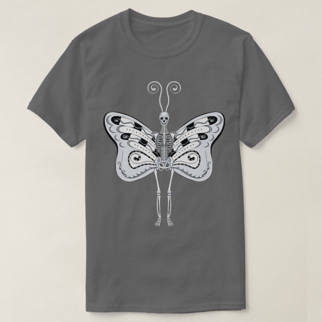 Skeleton grunge fairy Aestethics Farycore butterf T Shirt (Design framsida)