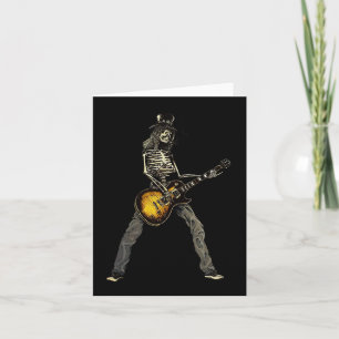 Skeleton Guitar Guy Spooky Happy halloween Sten Ba Kort