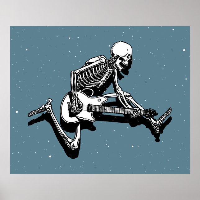 Skeleton Guitarist Jump Poster (Framsidan)