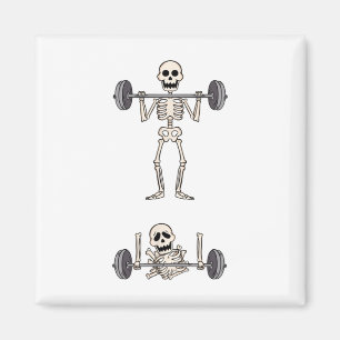 Skeleton Gym Funny Workout Gym Jokes Bodybuilding Magnet