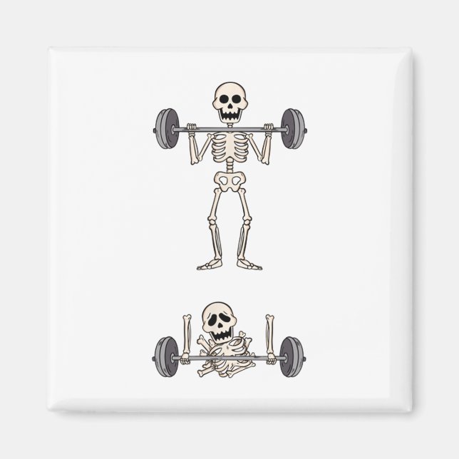Skeleton Gym Funny Workout Gym Jokes Bodybuilding Magnet (Framsidan)