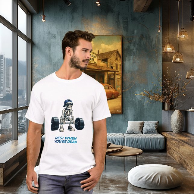 Skeleton Gym Workout Funny Fitness Design T Shirt (Skapare uppladdad)