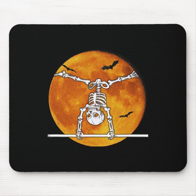 Skeleton Gymnastics Halloween Vågrät Pub Musmatta (Framsidan)