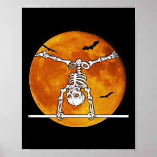 Skeleton Gymnastics Halloween Vågrät R Poster