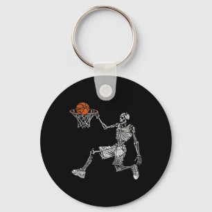 Skeleton Halloween Basketball Player Basketballer Nyckelring