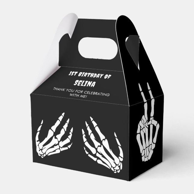 Skeleton Halloween Birthday Presentaskar (Framsidan Sidan)