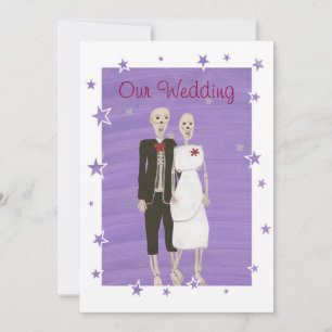 Skeleton Halloween-bröllopsinbjudningar, Anpassnin Inbjudningar