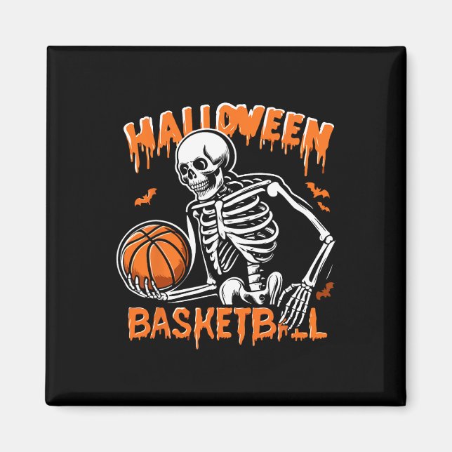 Skeleton Halloween Bus eller godis Magnet (Framsidan)