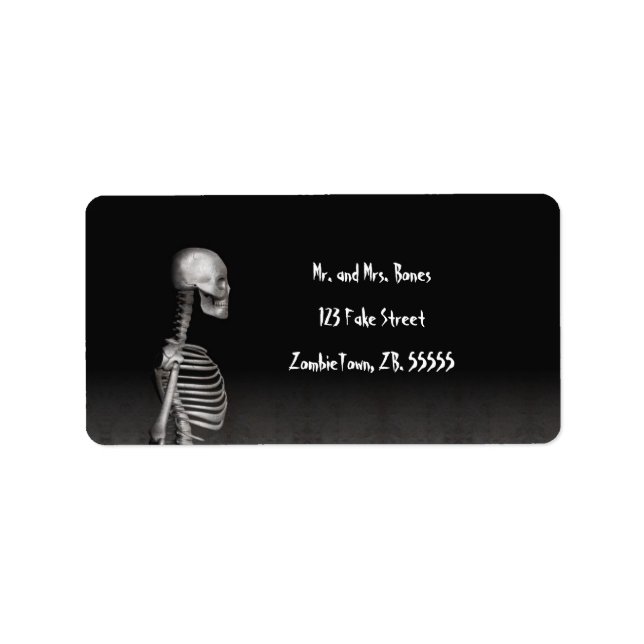 Skeleton - Halloween-etiketter Adressetikett (Framsidan)