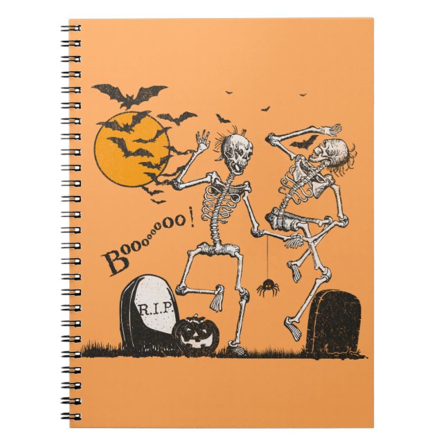 Skeleton Halloween fest Anteckningsbok (Framsidan)