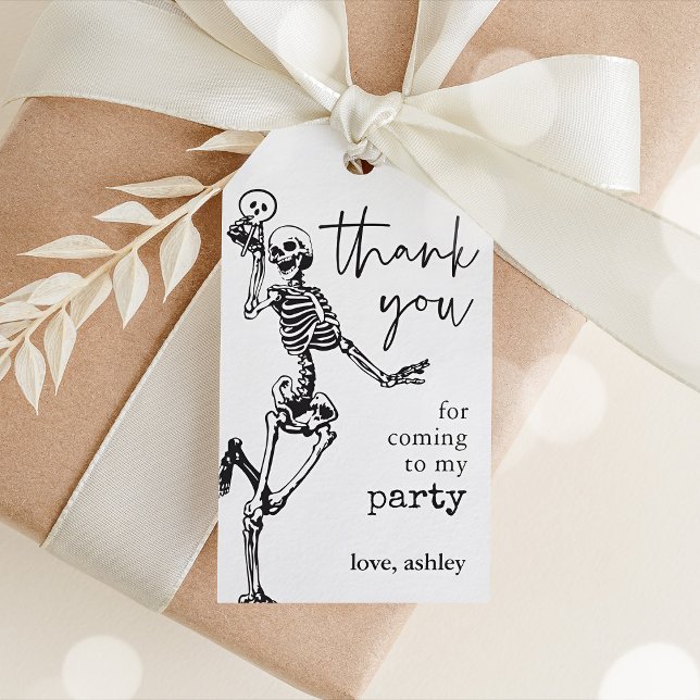 Skeleton Halloween fest Gift Märkres Presentetikett (Halloween Gift Tag)
