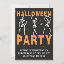 Skeleton Halloween fest Inbjudningar