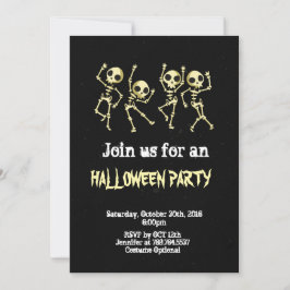 Skeleton Halloween fest Inbjudningar