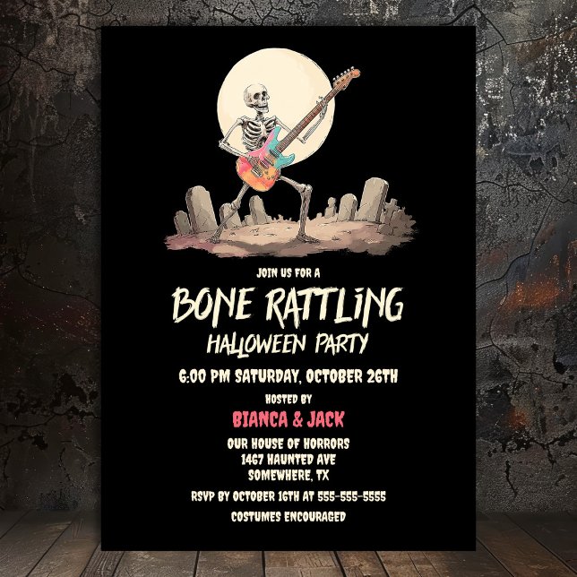 Skeleton Halloween fest Inbjudningar (Skapare uppladdad)