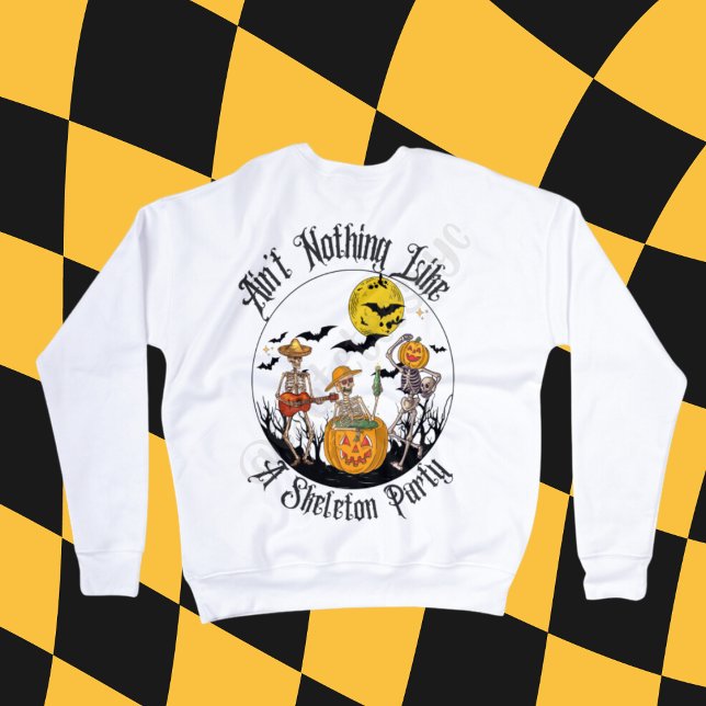 Skeleton Halloween fest Sweatshirt (Skapare uppladdad)