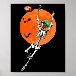 Skeleton Halloween-fotbollsspelare Poster