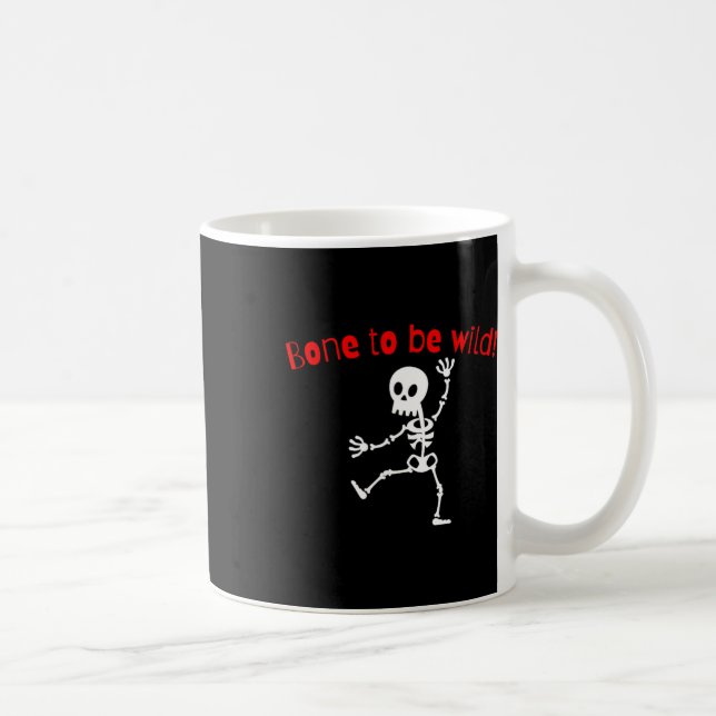 Skeleton Halloween Funny Bone Vild Kaffemugg (Höger)