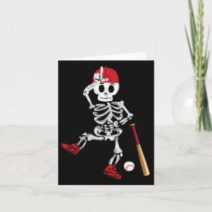 Skeleton Halloween Funny Skeleton Baseball spelar Kort