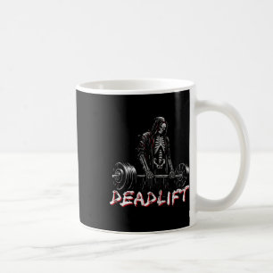 Skeleton Halloween Gym Jokes Weightlift Workout Kaffemugg