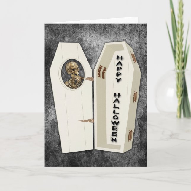 Skeleton Halloween-kort Kort (Framsida)